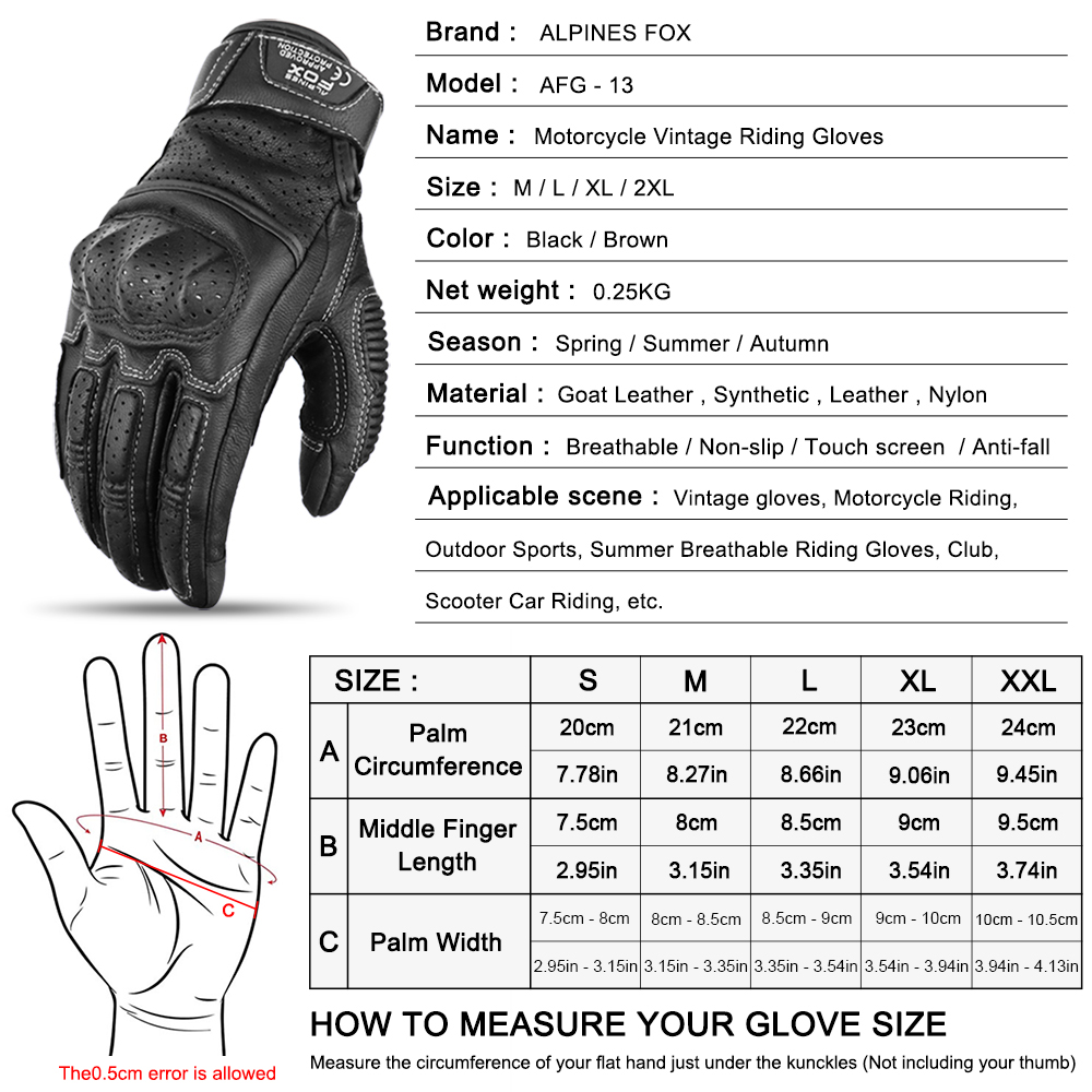 قفازات دراجات نارية من الجلد ا - مراجعة Motorcycle Gear Alpine وسعره