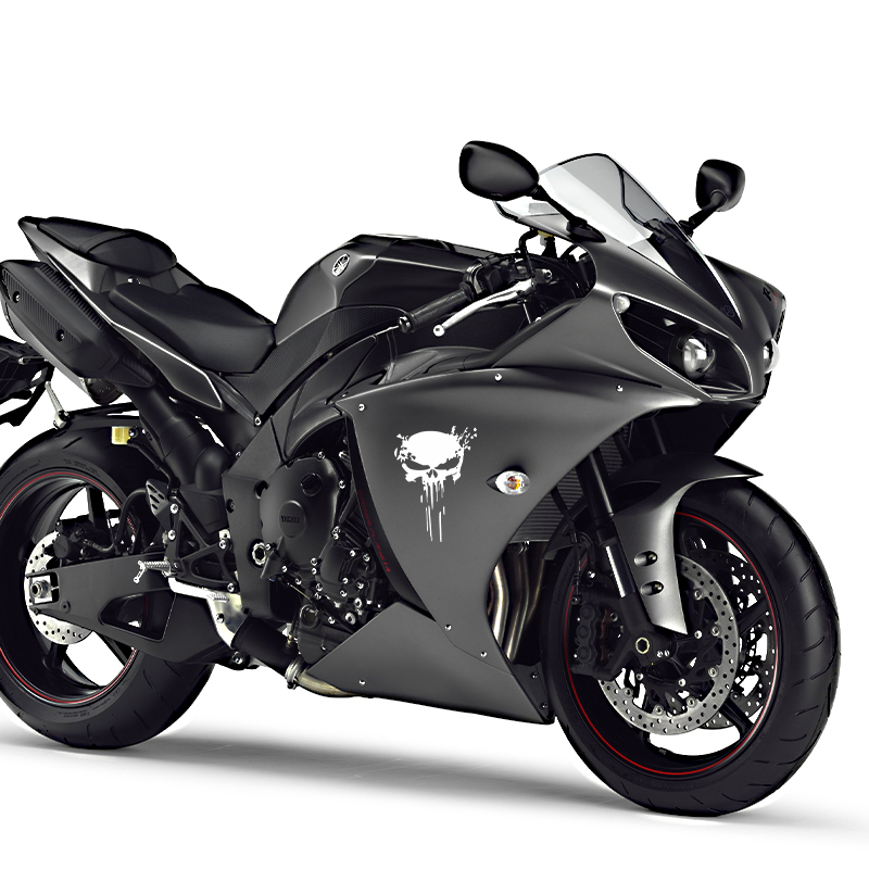 ملصقات جمجمة عاكسة للدراجة الن - مراجعة Motorcycle Gear Up وسعره